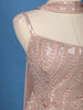 Blush Pink Sequins Embroidered Crepe Palazzo Suit