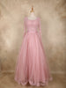 Blush Pink Sequins and Beads Design Net Gown