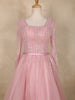 Blush Pink Sequins and Beads Design Net Gown