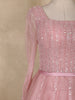 Blush Pink Sequins and Beads Design Net Gown