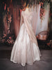 Blush Pink Sequins and Beads Embellished Design Satin Ball Gown with Draped Net Dupatta