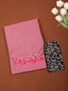 Blush Pink Solid Design Cotton Casual Wear Saree with Kalamkari Blouse