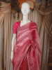 Blush Pink Striped Zari Woven Design Pure Organza Saree with Designer Border