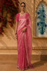 Blush Pink Striped Zari Woven Design Pure Organza Saree with Designer Border