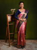 Soft Blush Pink Traditional Checked Zari Woven Design Pure Kanchipuram Silk Bridal Saree with Contrast Jacquard Weaving Zari Border