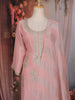 Blush Pink Zari Embroidered Design Tissue Silk Palazzo Suit with Dupatta