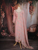 Blush Pink Zari Embroidered Design Tissue Silk Palazzo Suit with Dupatta