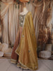 Blush Pink and Antique Gold Heavy Mirror Embroidered Design Tissue Silk Lehenga with Contrast  Dupatta