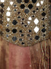 Blush Pink and Antique Gold Heavy Mirror Embroidered Design Tissue Silk Lehenga with Contrast  Dupatta