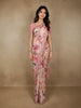 Blush Pink and Grey  Floral Sequins Embellished Design Georgette Saree with Embroidered Border