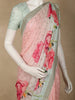 Blush Pink and Grey  Floral Sequins Embellished Design Georgette Saree with Embroidered Border