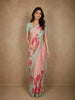 Blush Pink and Grey  Floral Sequins Embellished Design Georgette Saree with Embroidered Border