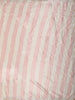 Blush Rose Pink and Ivory White Striped and Mirror Embellised Design Satin Saree with Scalloped Border