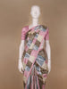 Blush Pink And Earthy Tones Abstract Printed Semi Tussar Silk Saree - Diadem