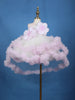 Blush Pink Floral Appliqué Net Frock with Voluminous Net Ruffles - Diadem