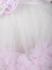 Blush Pink Floral Appliqué Net Frock with Voluminous Net Ruffles - Diadem