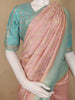 Blush Pink Floral Design Banarasi Silk Saree - Diadem
