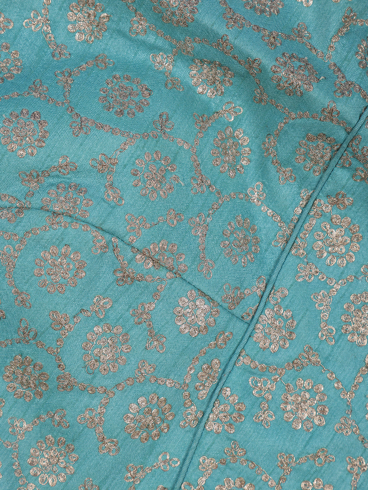 Blush Pink Floral Design Banarasi Silk Saree - Diadem