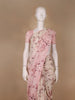 Blush Pink Floral Design Printed Chiffon Saree - Diadem