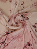 Blush Pink Floral Design Printed Chiffon Saree - Diadem