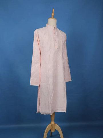 Blush Pink Thread Embroidered Kurta Set , With Pant - Diadem