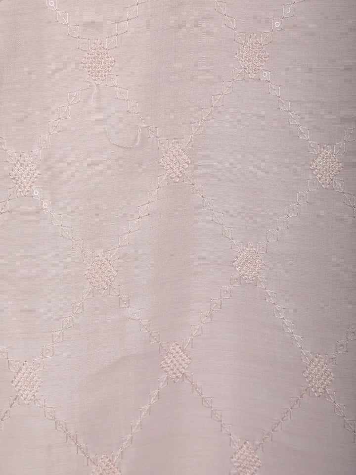 Blush Pink Thread Embroidered Kurta Set , With Pant - Diadem