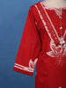 Bold Red Floral Printed Cotton Salwar Suit Set - Diadem