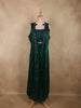 Bottle Green Abstract Embroidered Design Georgette Palazzo Suit with Long Coat