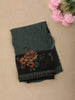 Bottle Green Abstract Printed Design Georgette Fancy Saree