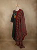 Bottle Green Ajrakh Printed Design Cotton Palazzo Suit with Dupatta