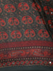 Bottle Green Ajrakh Printed Design Crepe Saree
