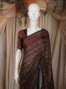 Bottle Green Ajrakh Printed Design Crepe Saree