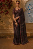 Bottle Green Ajrakh Printed Design Crepe Saree