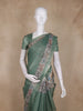 Bottle Green Animal Motif Design Tissue Silk Saree with Zari Border