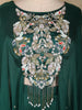 Bottle Green Beads and Stones Embroidered Design Chiffon Crop Top with Palazzo Suit