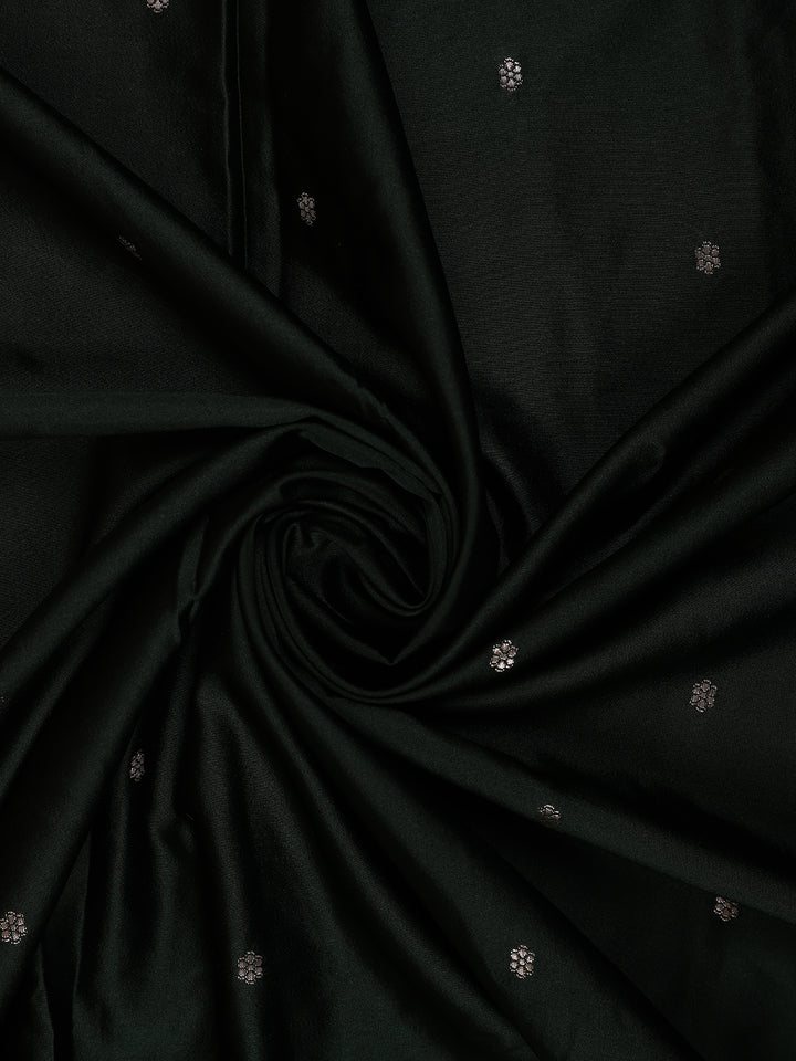 Bottle Green Bird Design Tussar Silk Saree - Diadem