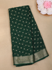Bottle Green Butta Design Chiffon Saree