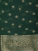 Bottle Green Butta Design Chiffon Saree