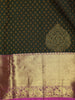 Bottle Green Butta Design Pure Kanchipuram Silk Saree