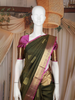 Bottle Green Butta Design Pure Kanchipuram Silk Saree