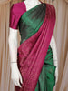 Bottle Green Butta  Design Pure Kanchipuram Silk Saree