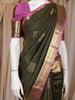 Bottle Green Butta Design Pure Kanchipuram Silk Saree