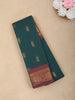 Bottle Green Butta Woven Design Cotton Saree with Contrast Border
