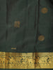 Dark Green Butta Woven Design Kanchipuram Silk Saree with Zari Border