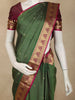 Bottle Green  Butta Woven Design Kanchipuram Silk Saree with Zari Border