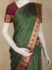 Bottle Green  Butta Woven Design Kanchipuram Silk Saree with Zari Border