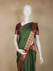 Bottle Green  Butta Woven Design Kanchipuram Silk Saree with Zari Border