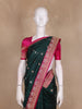 Bottle Green Butta Woven Design Pure Banarasi Saree