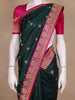 Bottle Green Butta Woven Design Pure Banarasi Saree