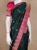 Bottle Green Butta Woven Design Pure Banarasi Saree